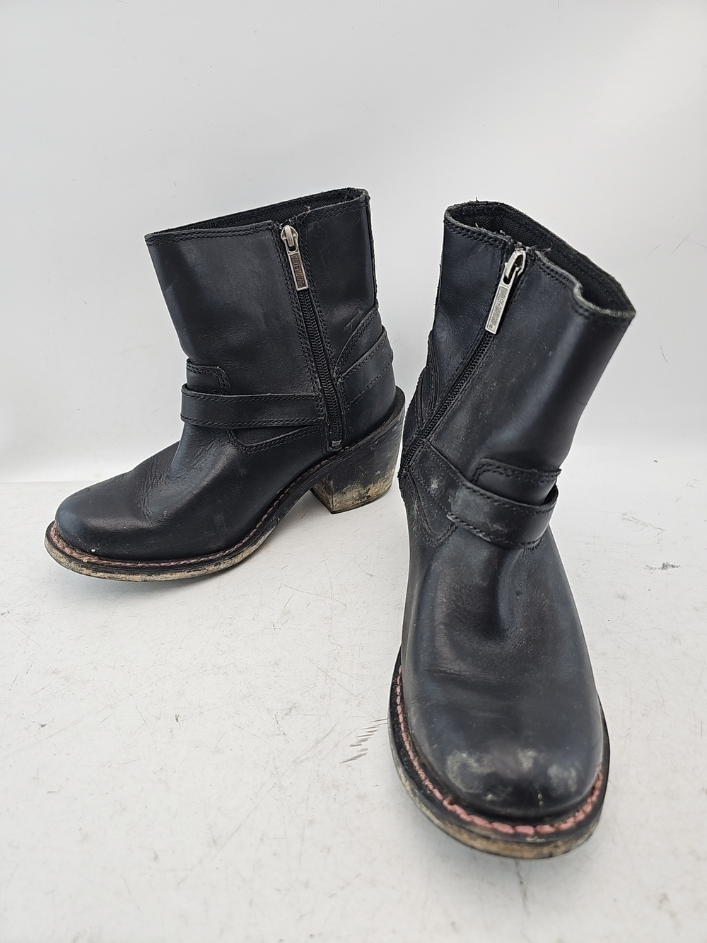 Harley-Davidson Women's Black Leather Biker Boots Size 7.5